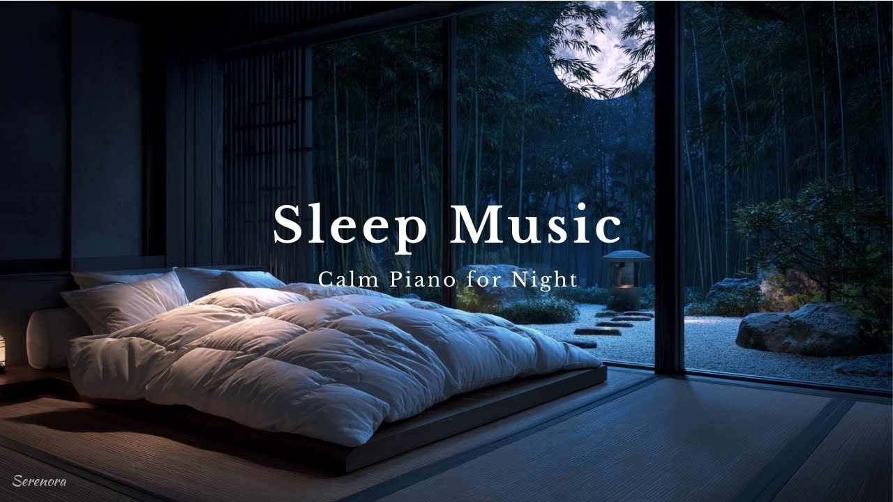 Sleep Music | Calm Piano for Night | Moonlit Japanese Bamboo Garden