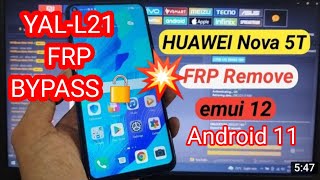 Nova 5t frp bypass|YAL-L21 frp bypass android 11|Nova 5t test point not working|YAL-L21 test point