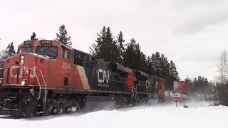 Gevo 2248 Leads CN Train 406 West at Boundary Creek, NB