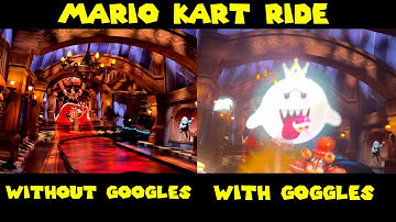 Mario Kart Ride Comparison - With Ar Googles and Without Goggles - Universal Studios Hollywood
