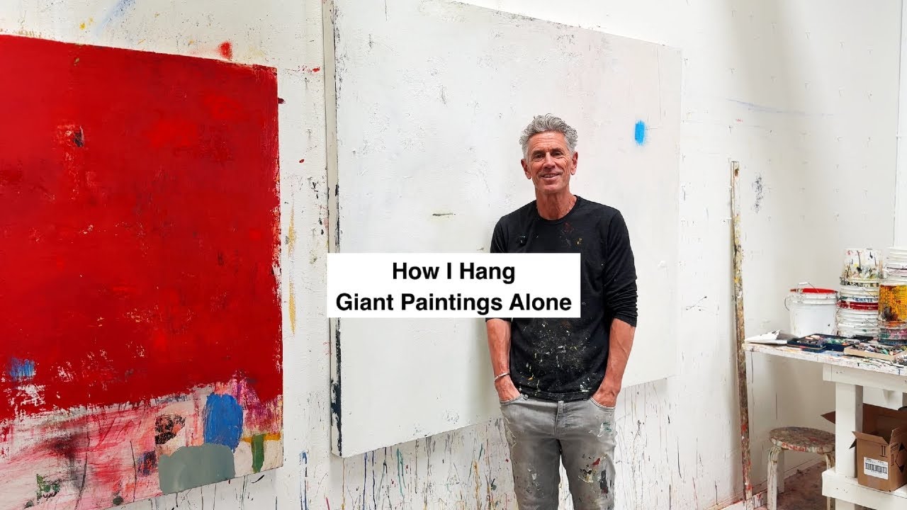 How I Hang Giant Paintings Alone
