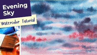 Watercolor Evening Sky Step by Step Tutorial