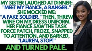 My Sister Threw Wine on My Uniform and Called Me a “Fake Soldier”.Then Her Ranger Fiancé Turned Pale