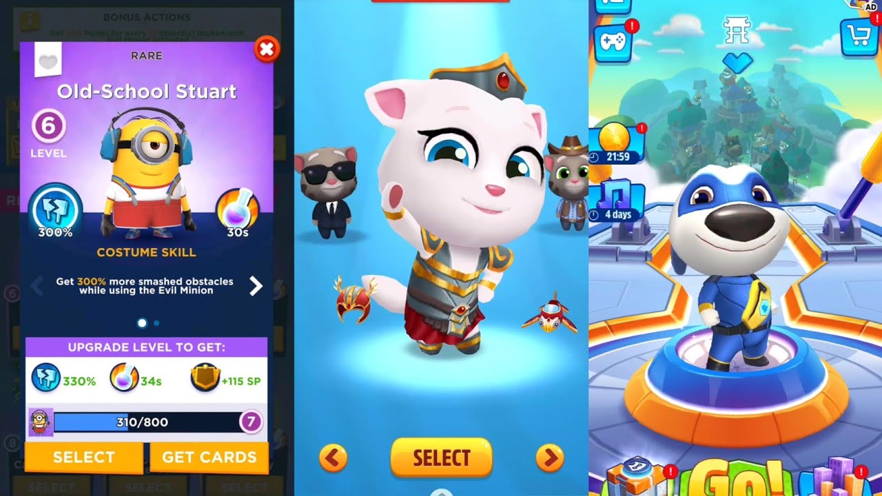 Minion rush vs Tom gold run vs Tom Hero Dash gameplay comparison - YouTube