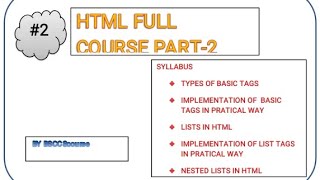 HTML Tutorial for beginners in hindi | with notes 🔥🔥|part-2|by BSCCScourse