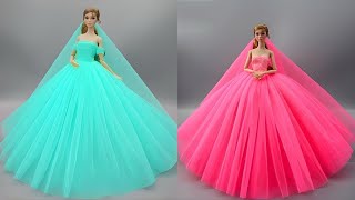 Disney Princess Doll Makeover ~ DIY Miniature Ideas for Barbie - Wig, Dress, Faceup, andMore! DIY