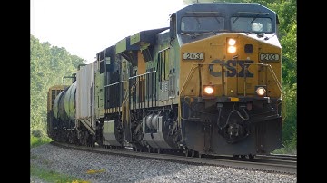 CSX Freight Q560 - Original Conrail Covered Steel Coil Car - AC4400CW #203 Nice K5LA & ES40DC #5233