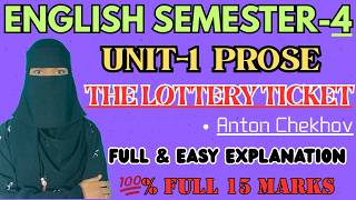 The Lottery Ticket by Anton Checkhov summary explanation | Degree 4th semester english UNIT-1 prose