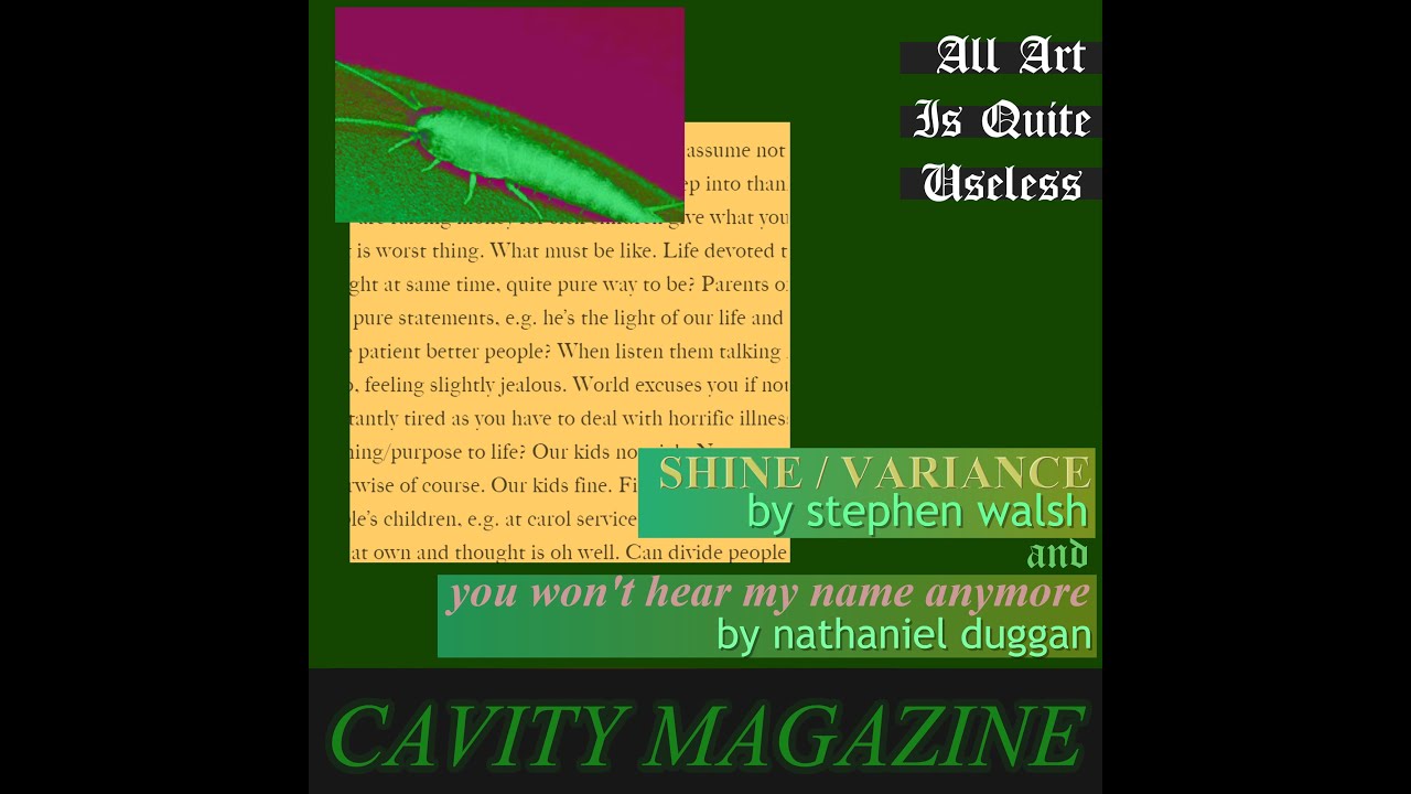 All Art is Quite Useless #8 - Shine/Variance & You Won't Hear My Name Anymore
