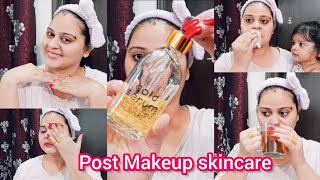 Post Makeup skincare Routine | Get unready with me | Step by step skincare #skincare #oilyskin screenshot 5