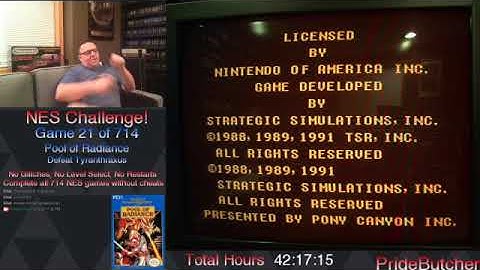 NES CHALLENGE - Pool of Radiance Part 1 in 10:59:37 [22/714]