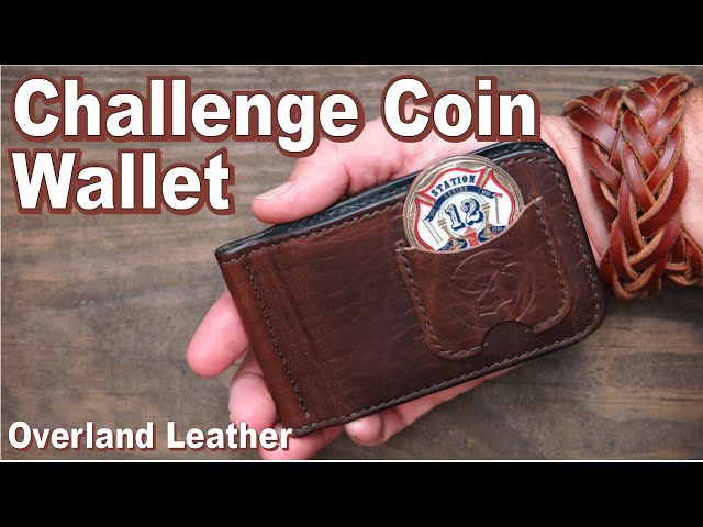 Bifold Leather Wallet with Challenge Coin Pouch