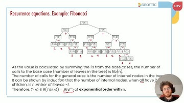 Recursieve algoritme-analyse: Fibonacci | 32/34 | UPV