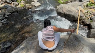 Exploring Mountain River: Crystal Clear and Freezing Cold Water