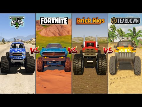 GTA 5 MONSTER TRUCK VS FORTNITE VS TEARDOWN VS BRICK RIGS - WHICH IS BEST?