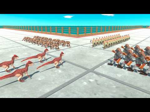 4 Armies Tournament: Fantasy vs Humans vs Primates vs Dinosaurs - Animal Revolt Battle Simulator