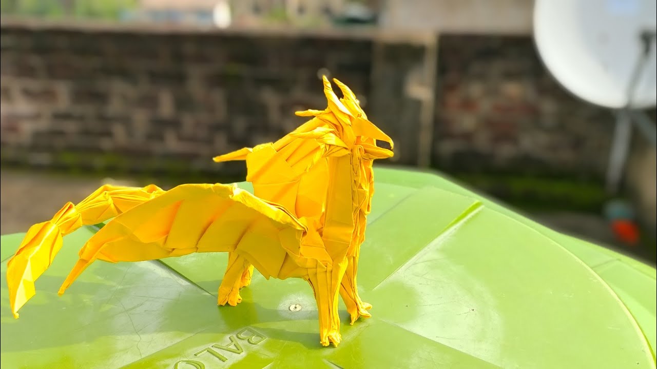 Origami ancient dragon 8.0 Hard origami demo video - YouTube