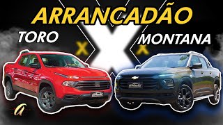 NOVA CHEVROLET MONTANA X FIAT TORO NO ARRANCADÃO! Qual picape você leva pra casa por R$ 140 mil?