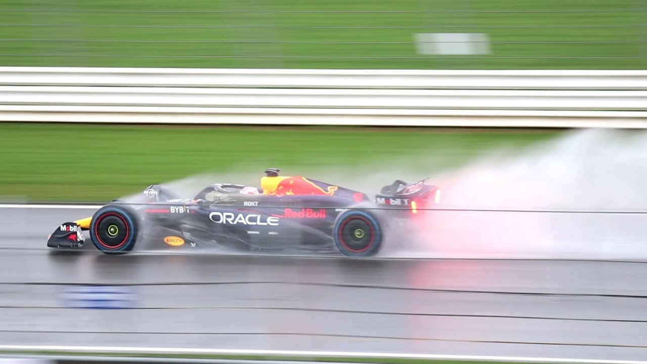 Max Verstappen testing the new Red Bull RB20 at Silverstone