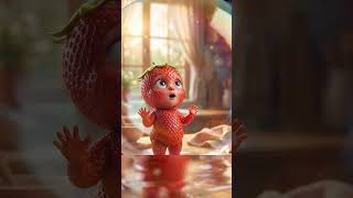 Strawberry Baby tried bubble gum for the first time🍓😂 #StrawberryBaby #BubbleGum #JuicyTots