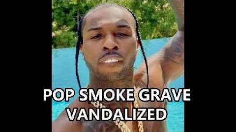 THE LATE RAPPER POP SMOKE GRAVE VANDALIZED. THEY TRIED TO TAKE CASKET.