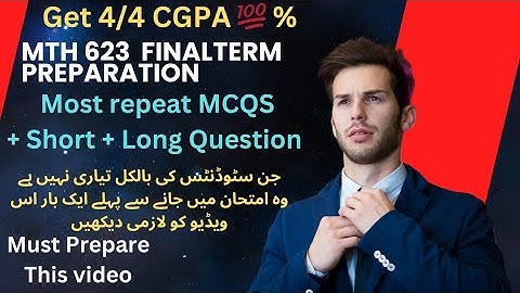 Mth623 Final term preparation. Mth623 Final term Imp MCQS+Short+ Long Question.