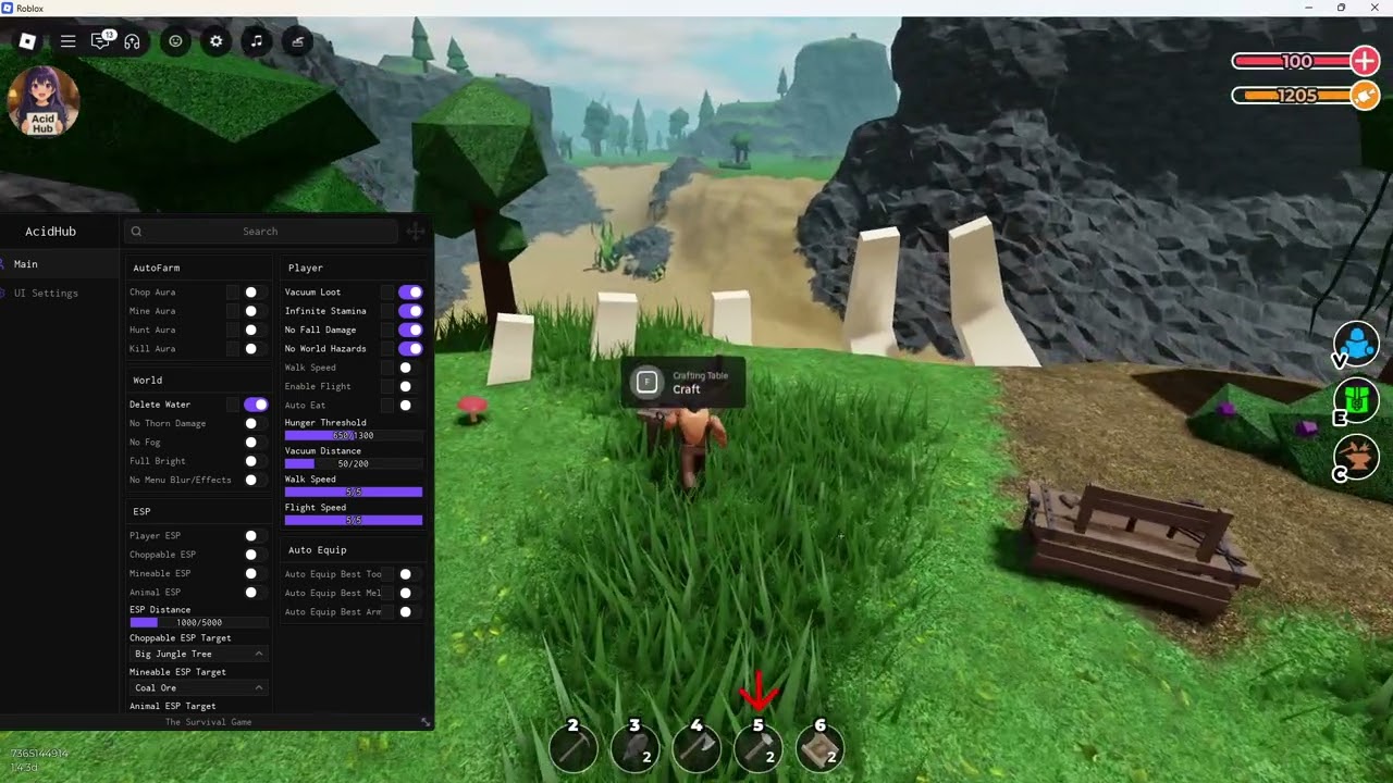 The Survival Game Script Showcase | Resource ESP, Auto Farm, Loot Vacuum & More!