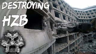 Destroying abandoned hospital