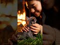 Campfire Warmth | Gray Kitten ASMR #asmr