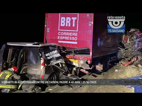 SCHIANTO IN AUTOSTRADA CONTRO UN CAMION, MUORE A 48 ANNI  | 21/10/2025