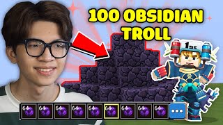 KHANGG DÙNG 100 OBSIDIAN BẢO VỆ GIƯỜNG SIÊU CỨNG TROLL TEAM ĐỊCH CÙNG NOOB TEAM *BLOCKMAN GO BEDWARS