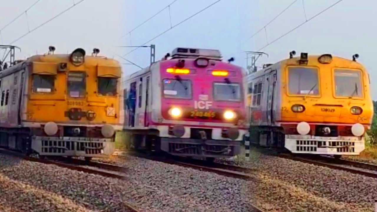 🔥Dangerous HONKING! Different Types EMU Local & Tista Torsa+Intercity Express 90°curve action video।