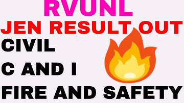RVUNL JEN (CIVIL, C&I, FIRE & SAFETY ) RESULT OUT