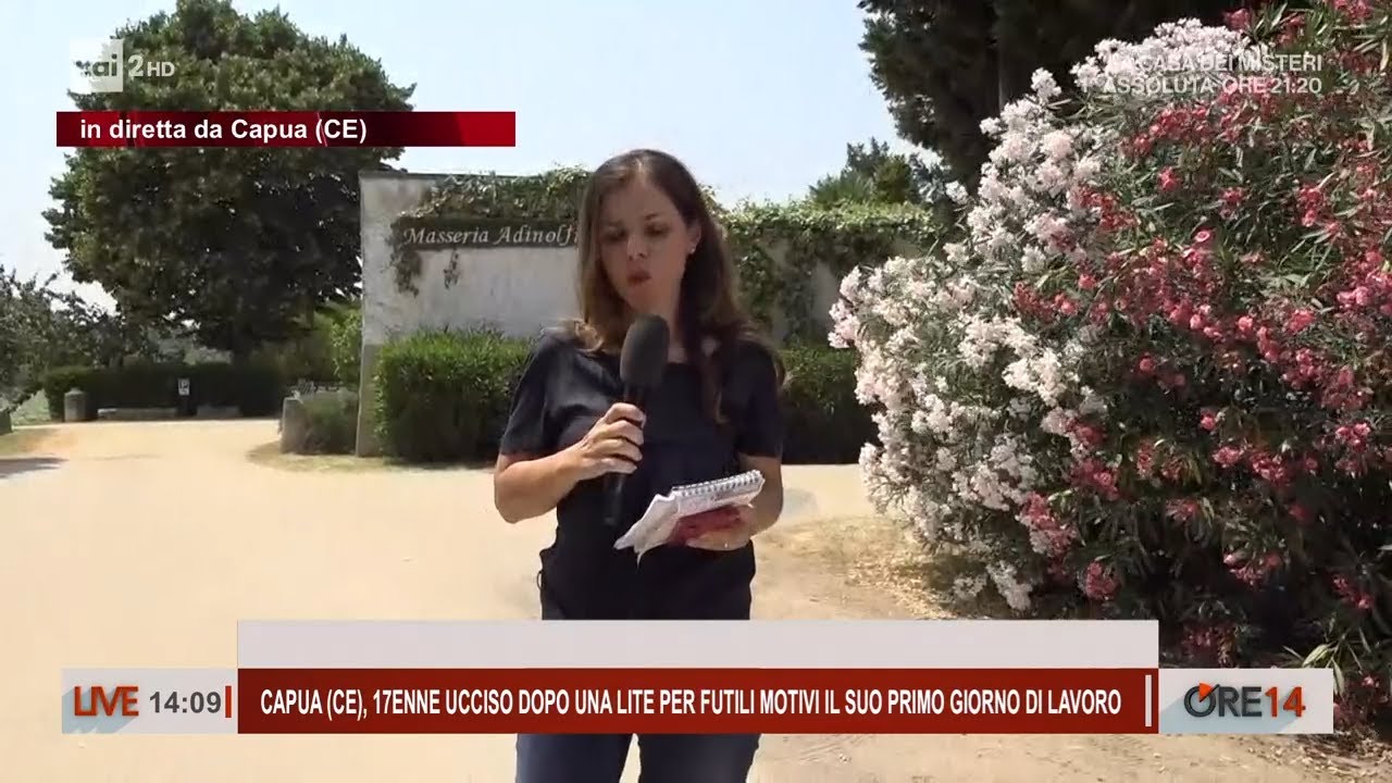 Capua, 17enne ucciso da un collega durante il primo giorno di lavoro - Ore 14 del 16/06/2025