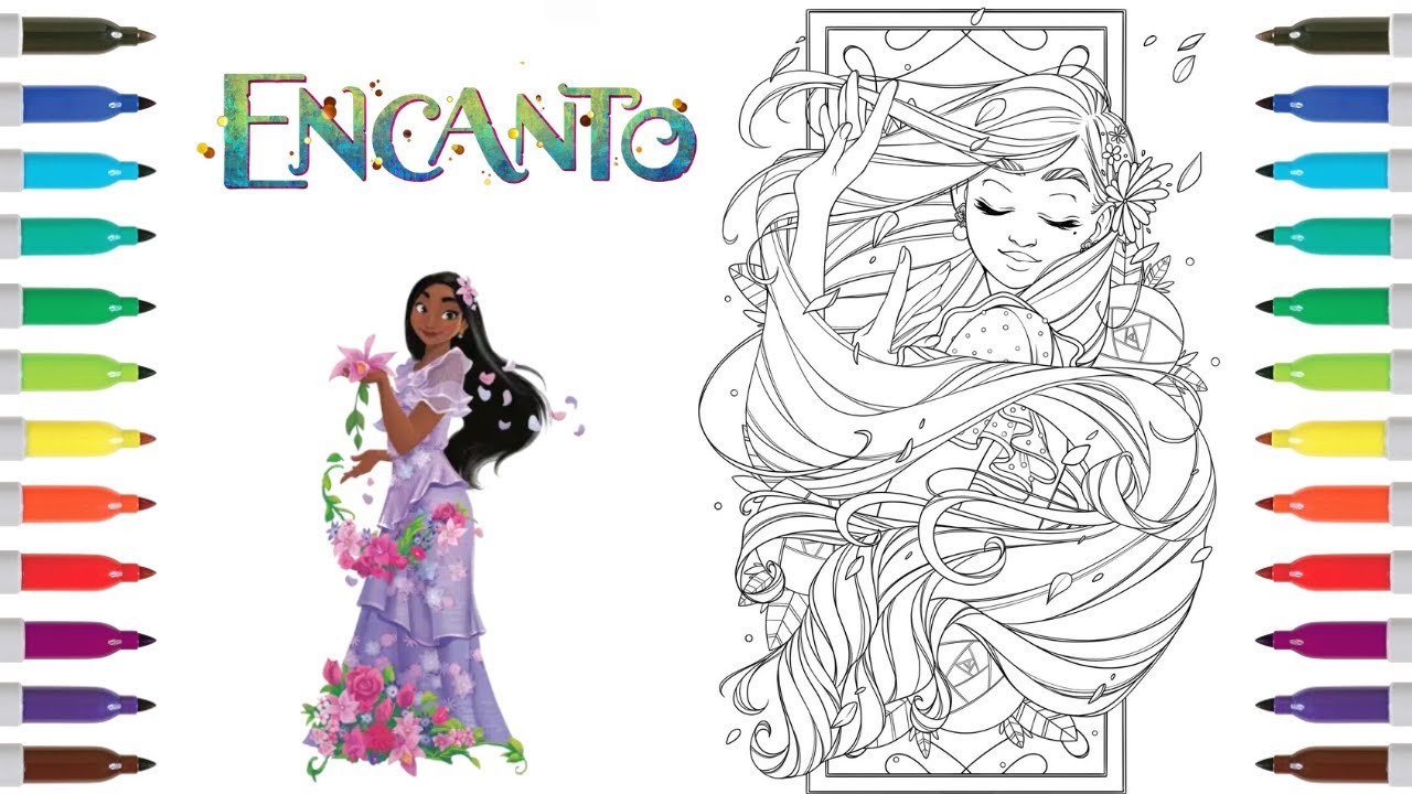 Encanto Coloring Book Page | Isabela | Isabela Madrigal Coloring Page