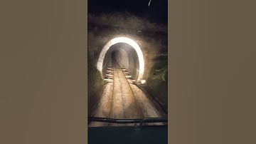 Very calm and relaxing view live at night train passing through tunnels in mountains #shorts #tunnel
