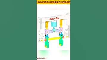 Pneumatic clamping mechanism #design #cad #machine #solidwork #mechanical #mechanism
