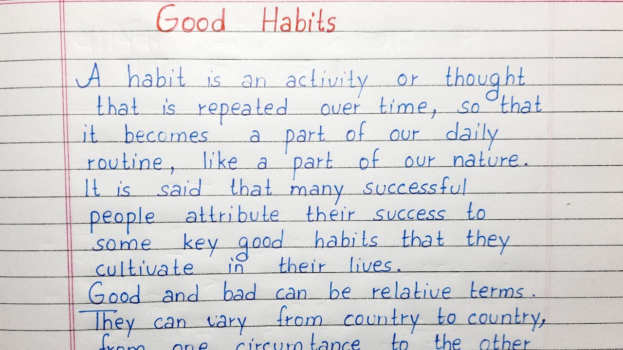 good habits essay introduction