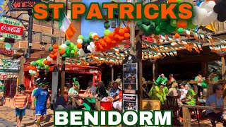 ST. PATRICKS day in Benidorm 2024 🍀3 town ZONES! 🍀