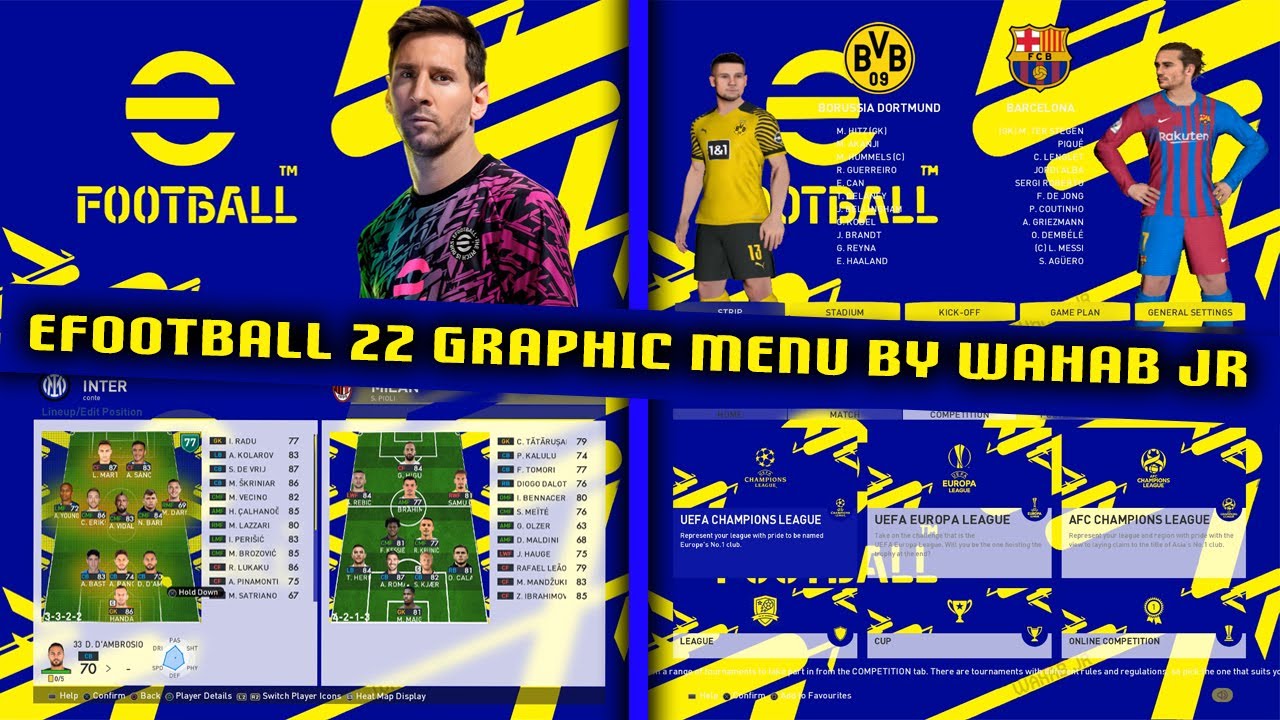 PES 2017 | New eFootball 22 Graphic Menu By WAHAB JR - YouTube