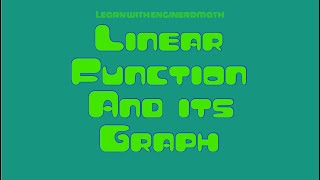 Linear Functions and Its Graph (Tagalog/Filipino Math)