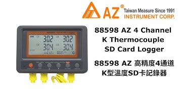 88598 AZ 4 Channel K Thermocouple SD Card Logger Unboxing Video