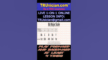 Trombone - 1 Octave Bb Major Scale With Audio - Trombone Basics™ Series - Videos Daily @TRUsician ​