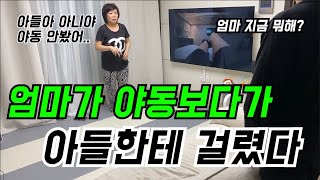 [몰카] 엄마가 야릿한거 보다가 아들한테 들켰을때ㅋㅋ