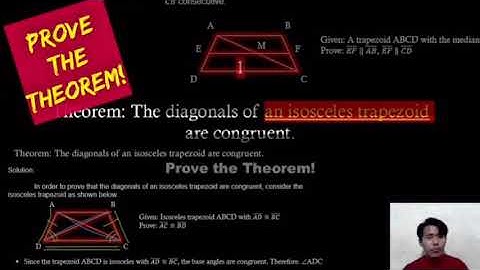 Proving the Theorem of a Trapezoid and Isosceles Trapezoid-Quadrilateral | Geometey