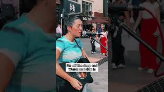 And the crowd 🥰 #busking #busker #fyp #shallow #highnotes