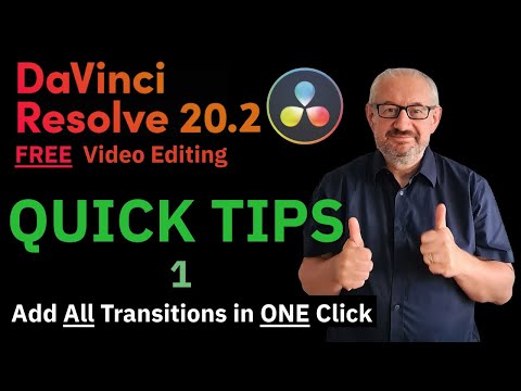 How to Add ALL Transitions to Your Video in DaVinci Resolve (In One Go!) Beginners Tutorial 40+