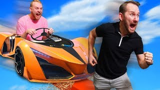 We're back at it again, launching off ramps and trying to take each
other out with super cars. we gotta find a different hobby because
things are getting dan...