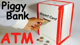How to Make Piggy Bank ATM Machine at Home | DIY Craft for Kids