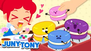 Macaron | Rainbow-Colored Macarons! | Dessert Song | Rainbow Colors | Food Song for Kids | JunyTony screenshot 5